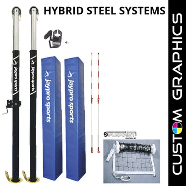 Hybrid Steel Net System with Custom Graphics (3-1/2 in. Floor Sleeve)